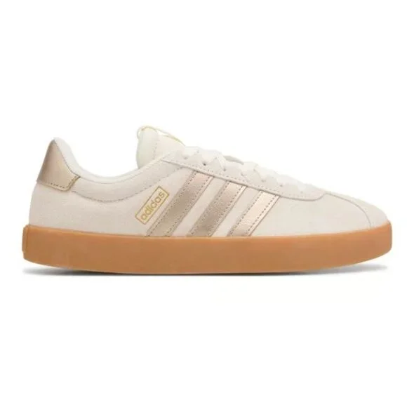 NWB Adidas VL Court 3.0 Womens Sneaker Cream Gold Low Top Size US 6.5 $75 [jb] - Picture 5 of 16
